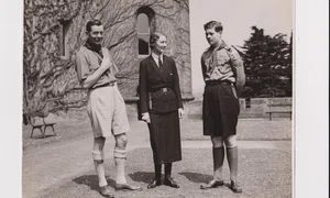 04 Lord and Lady Somers + Prince Michael on Eastnor Castle Terrace  1937  jpg