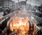 Mai multe clădiri din Bruxelles au fost distruse de protestatari. FOTO Profimedia