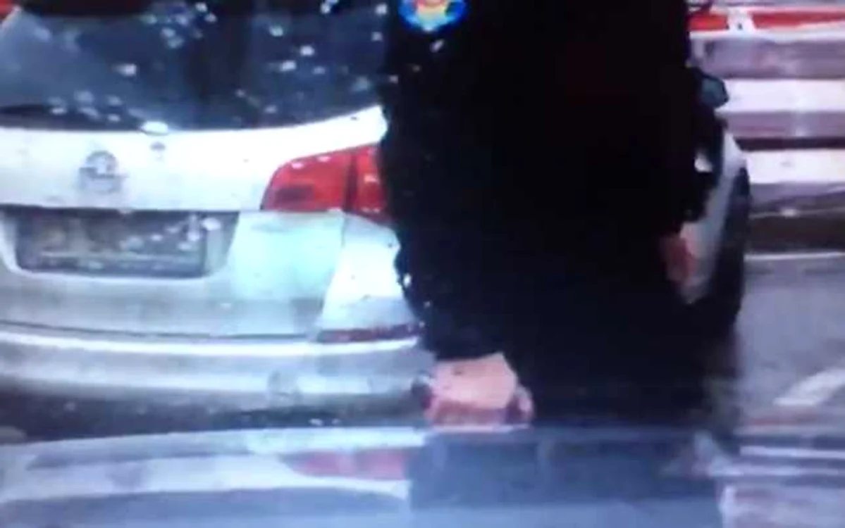 Agentul de pază l-a urmărit pe client până la urcarea în maşină FOTO Captură
