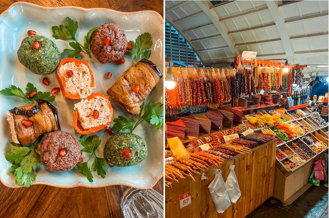 Gastronomia din Georgia într-o vacanță de Revelion a unor turiști români Colaj Maria Manole Facebook