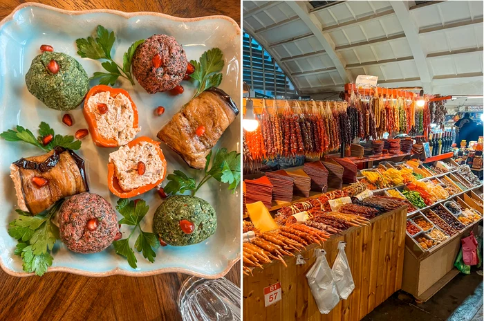 Gastronomia din Georgia într-o vacanță de Revelion a unor turiști români Colaj Maria Manole Facebook