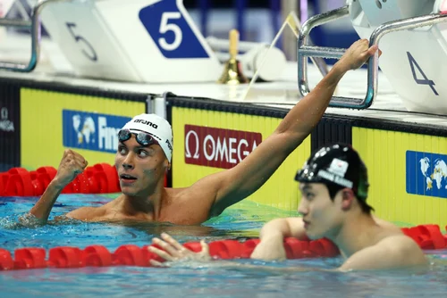 David Popovici locul 1 la Campionatele Mondiale de Natatie de la Budapesta în proba de 200 m liber 20 iunie 2022 campion mondial inot FOTO Getty Images