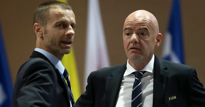Alexander Ceferin și Gianni Infantino, la cuțite. Foto Skysports