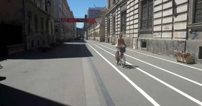 Pista de bicicletă în Timişoara FOTO Ş.Both