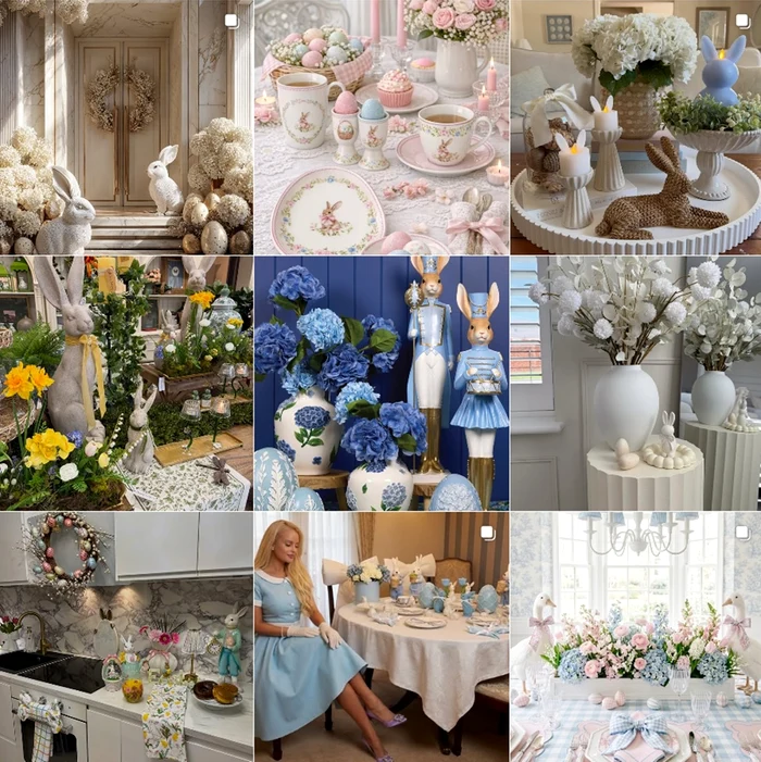 Idei de decor interior și exterior de Paște Sursă Easter Decor Trends 2026 Instagram jpg