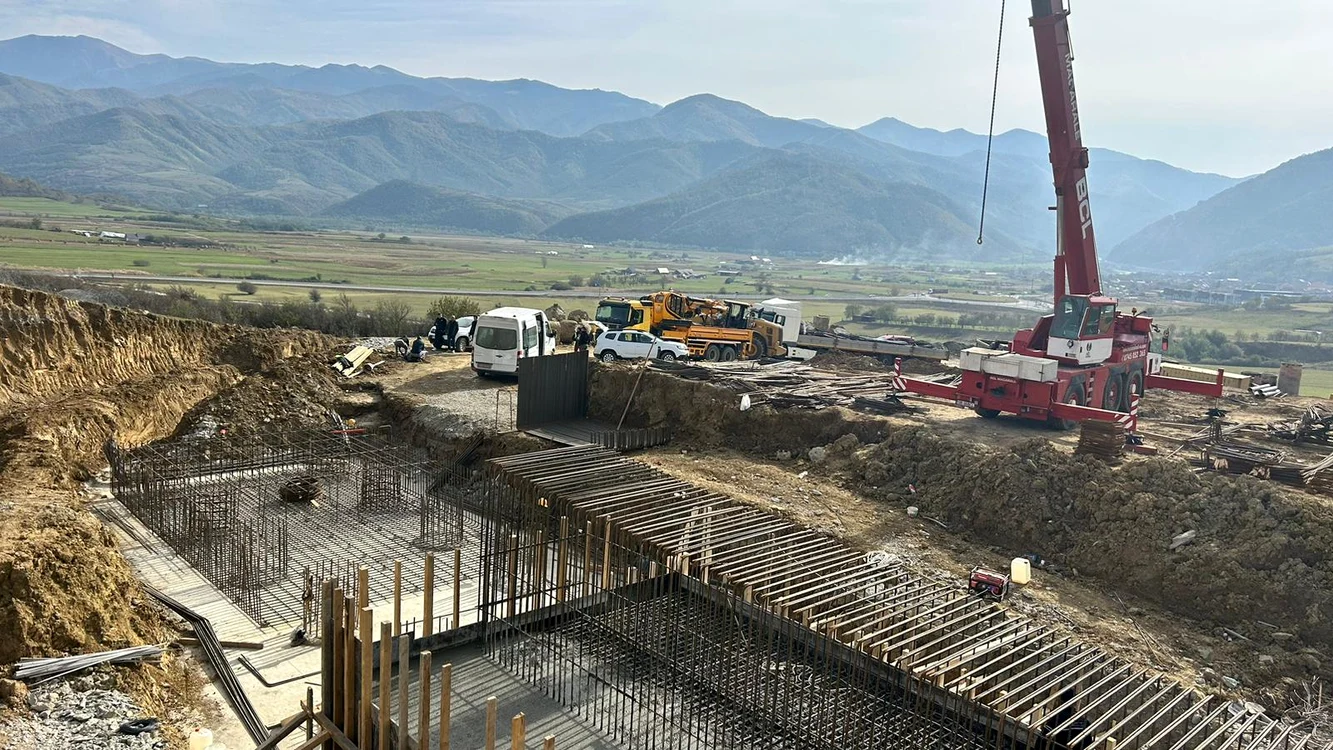 Construcția viaductului Boița. Foto: DRDP Brașov