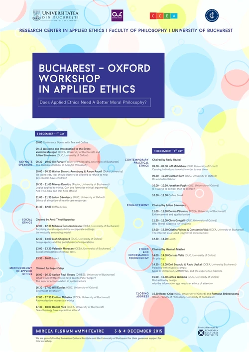 A doua ediţie a Bucharest – Oxford Workshop in Applied Ethics jpeg