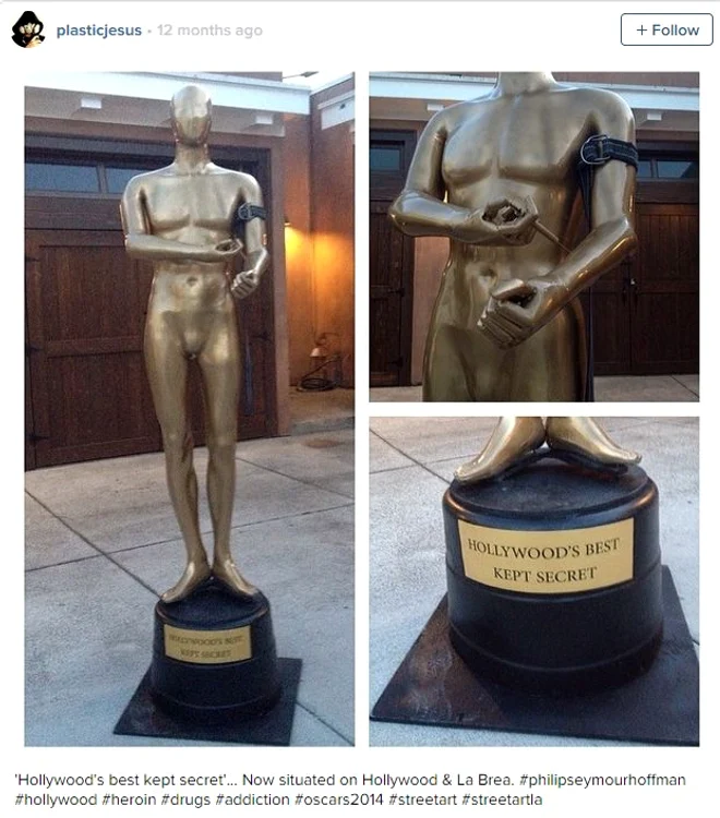 Statueta prezentată de artist în 2014