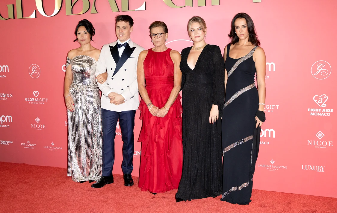 Louis Ducruel cu soția, Prințesa Stéphanie, Camille Gottlieb și Pauline Ducruet.