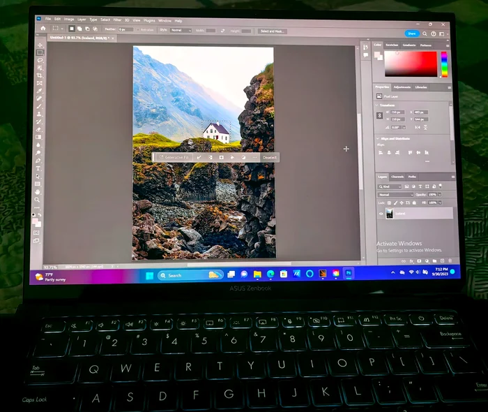 Am pus Adobe Photoshop pe el ca să văd cum se mișcă.
