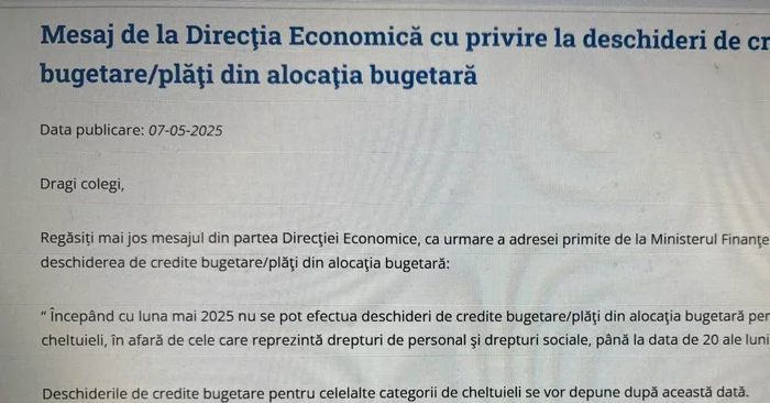 Circulara Ministerului Finaţelor. Foto Facebook/Victor Ponta