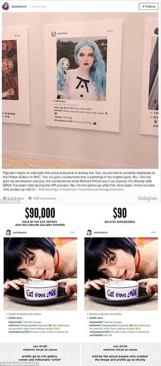 «Artistul» Richard Prince este renumit pentru faptul că fură munca altora și o declară drept propria lui artă