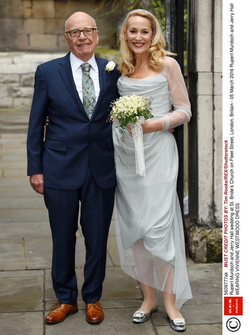 Rupert Murdoch and Jerry Hall wedding at St Bride's Church on Fleet Street, London, Britain 05 March 2016 jpeg