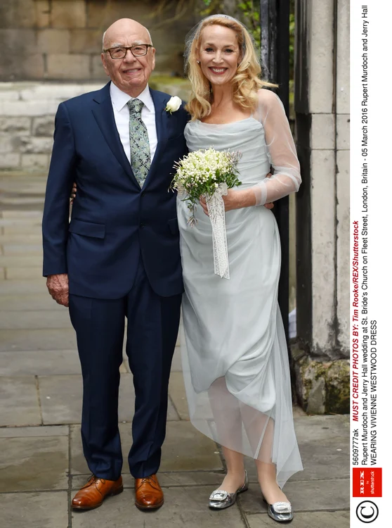 Rupert Murdoch and Jerry Hall wedding at St  Bride's Church on Fleet Street, London, Britain   05 March 2016 jpeg