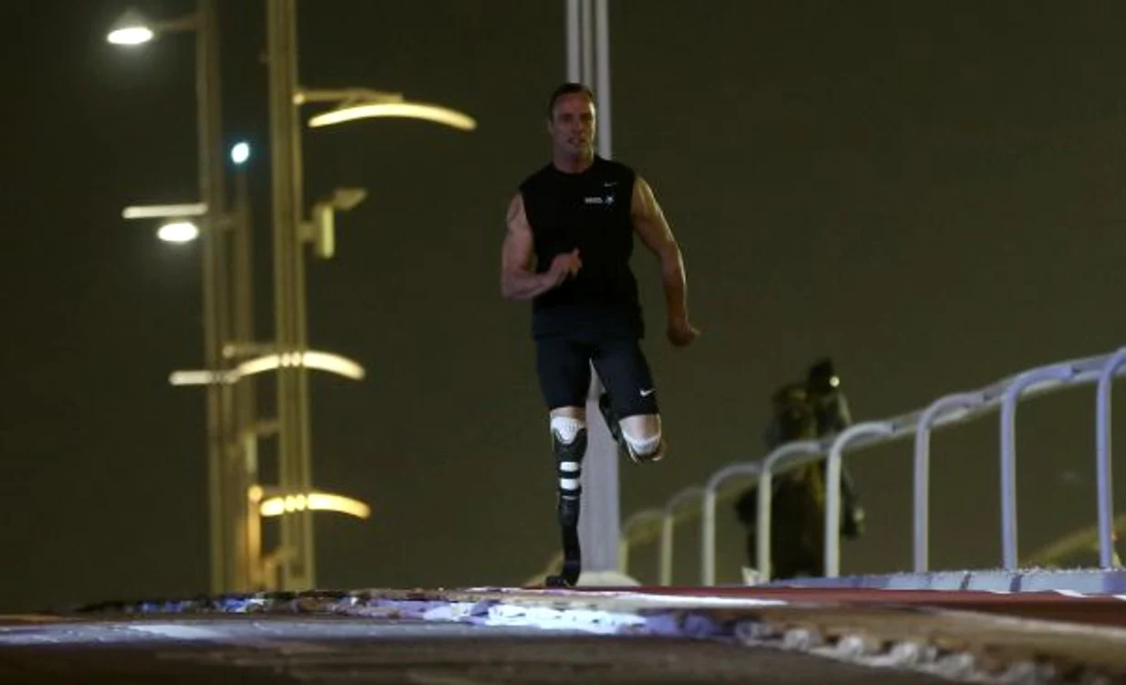 
    Pistorius in timpul cursei cu calul  