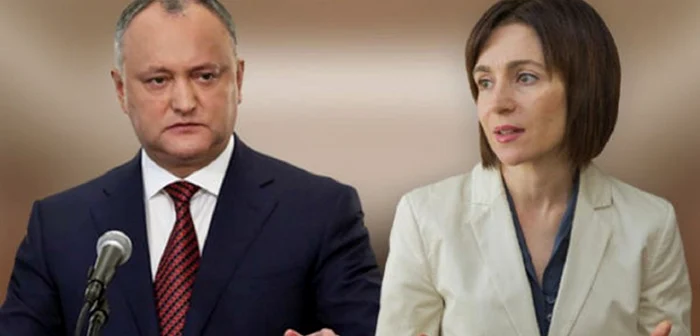 Preşedintele R.Moldova Igor Dodon şi preşedintele PAS Maia Sandu               Sursa Foto:Diez.md