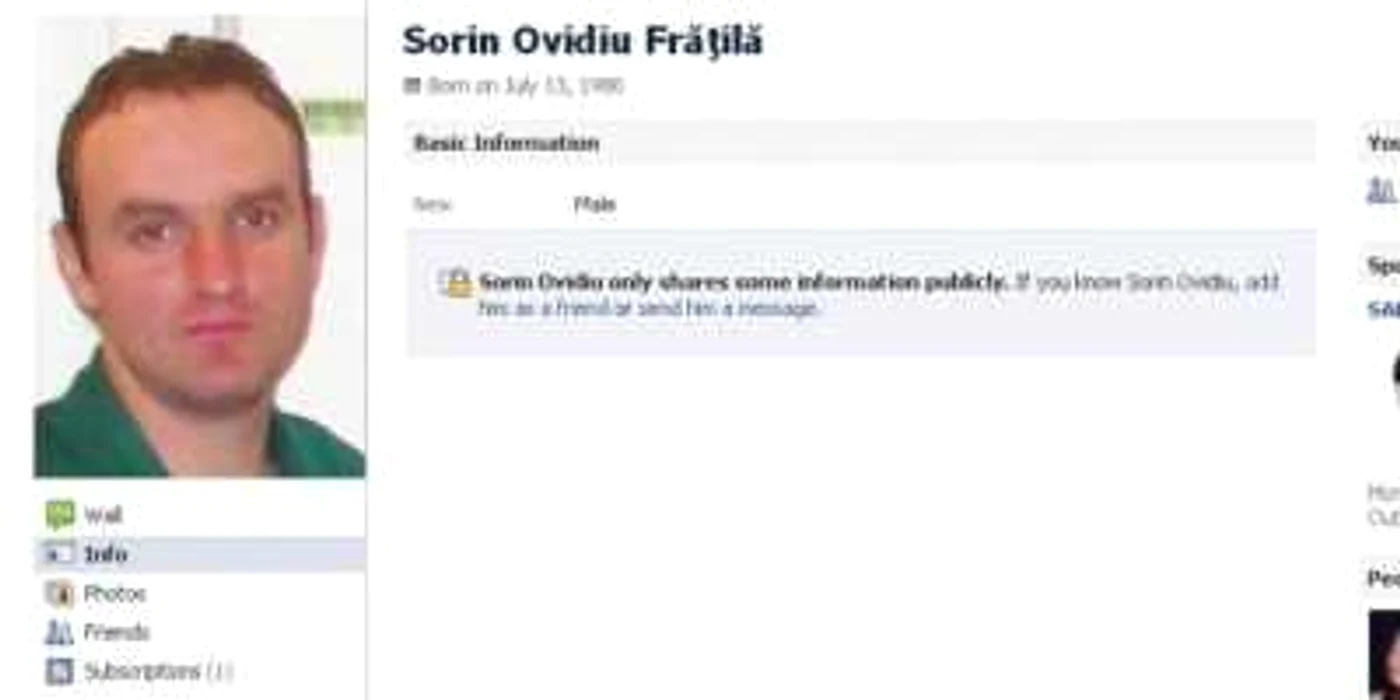 Contul de Facebook, pe numele Sorin Ovidiu Frăţilă, a fost deschis după moartea acestuia.