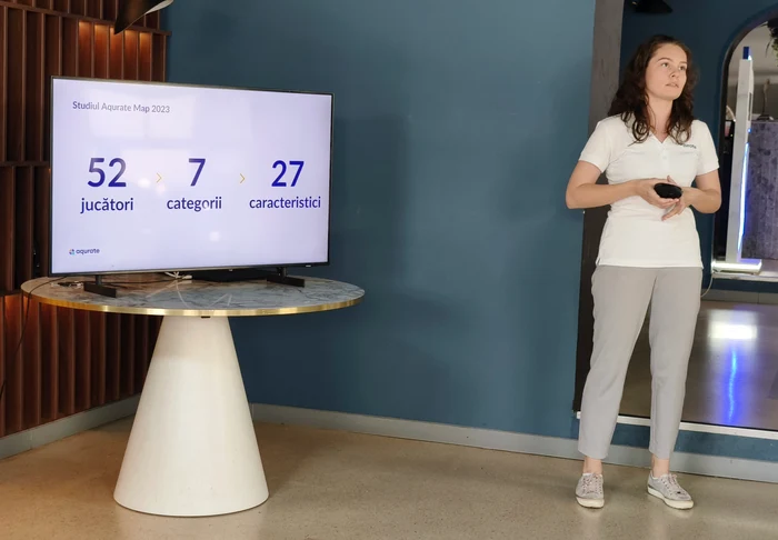 Maria Halmaghi, Marketing Specialist Aqurate prezentând Aqurate Map 2023.