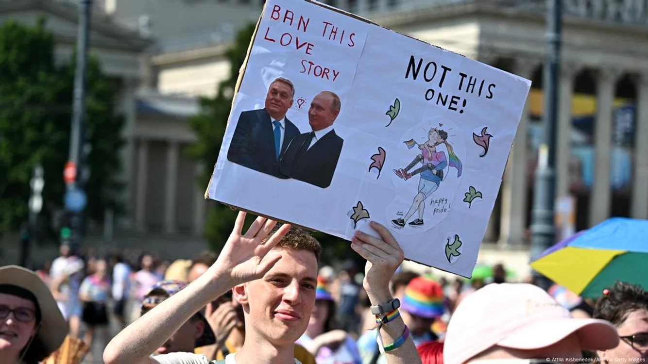 Marşul "Pride" pe străzile din capitala Ungariei. Imagine surprinsă în 2023