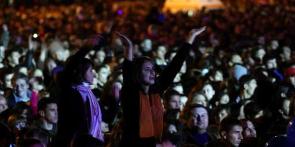 Spectatorii la concertul de la Iaşi