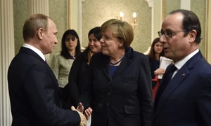 Negocieri la Minsk - Putin - Hollande - Merkel FOTO AP