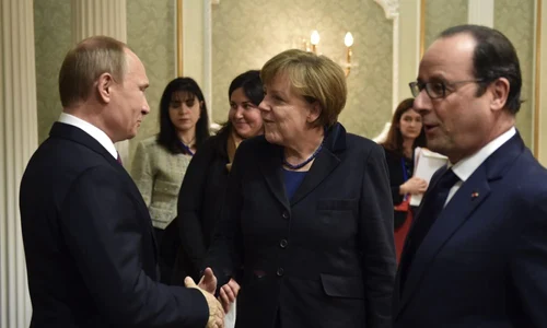 Negocieri la Minsk - Putin - Hollande - Merkel FOTO AP
