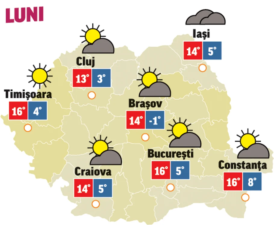 Prognoza meteo 26 octombrie: Valori termice normale pentru această perioadă