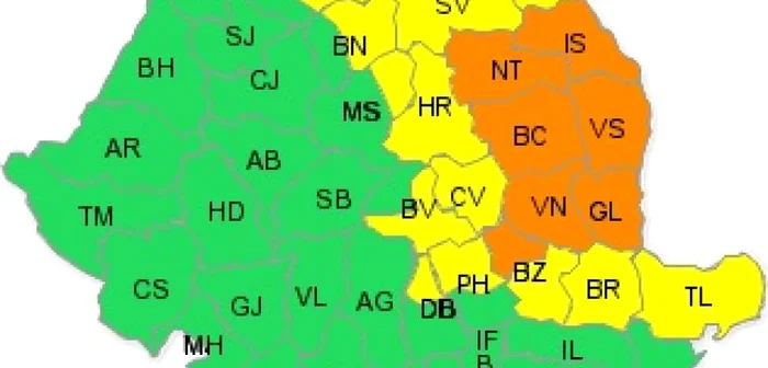 Avertizarea cod galben a fost prelungită până vineri seara la ora 20.00 FOTO: Adevărul