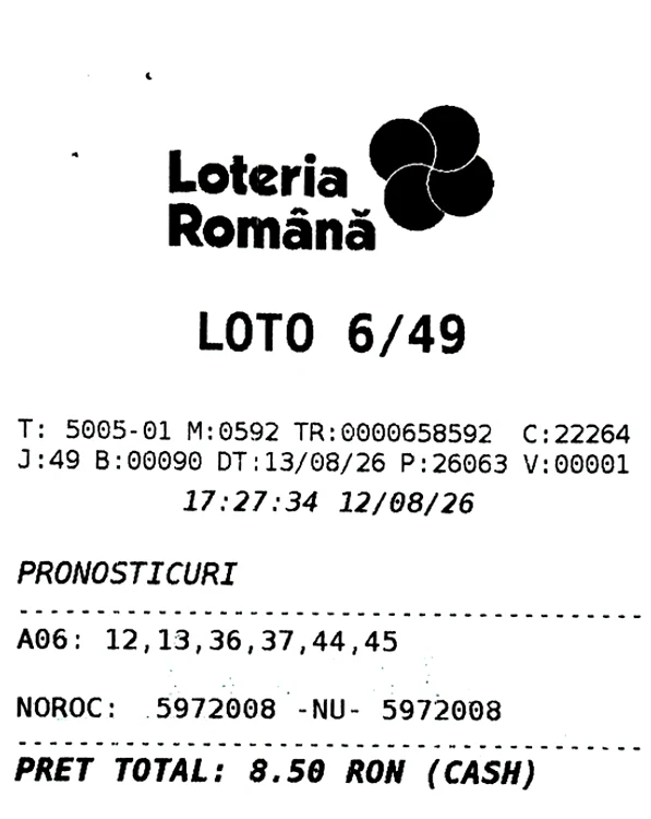 Biletul câştigător. FOTO: Loteria Română