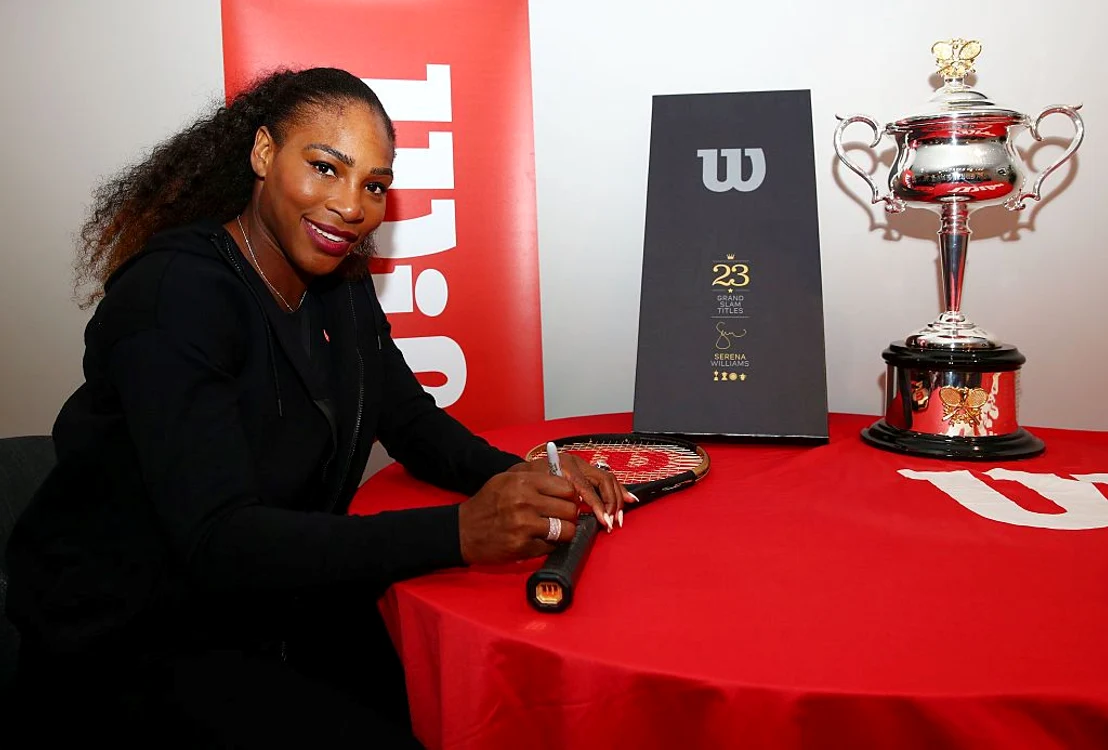 Serena Williams Celebrated with Special 23 Grand Slam Tennis Racket jpeg