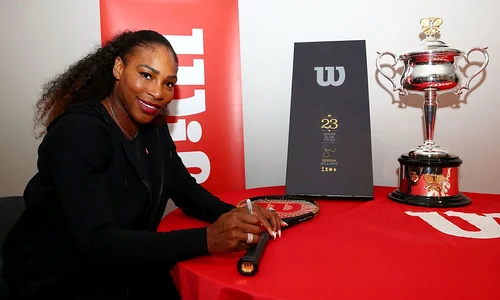 Serena Williams Celebrated with Special 23 Grand Slam Tennis Racket jpeg