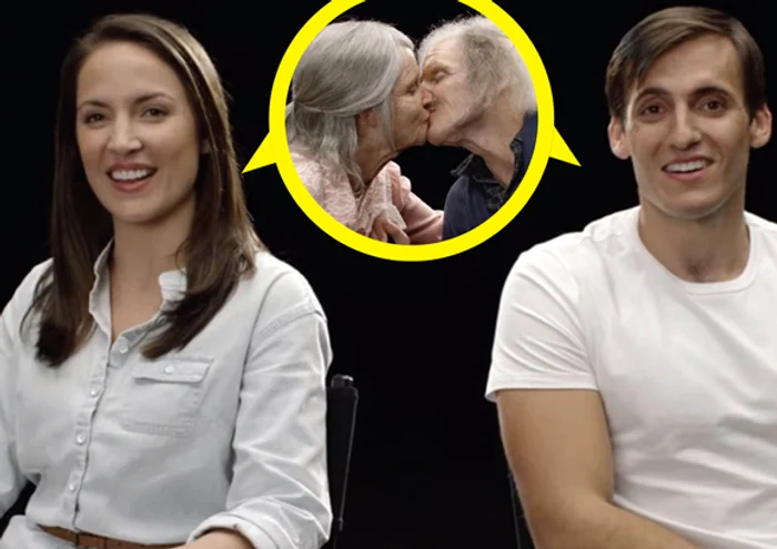 Kristie și Tavis au puțin peste 20 de ani și se pregătesc de nuntă. După câteva ore de machiaj, cei doi au verificat cum vor arăta la 90 de anicaptură: youtube.com