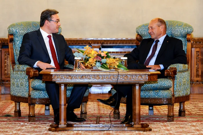 Preşedintele României Traian Băsescu a avut o întrevedere cu preşedinele Parlamentului Republicii Moldova Igor Corman FOTO prezindency.ro