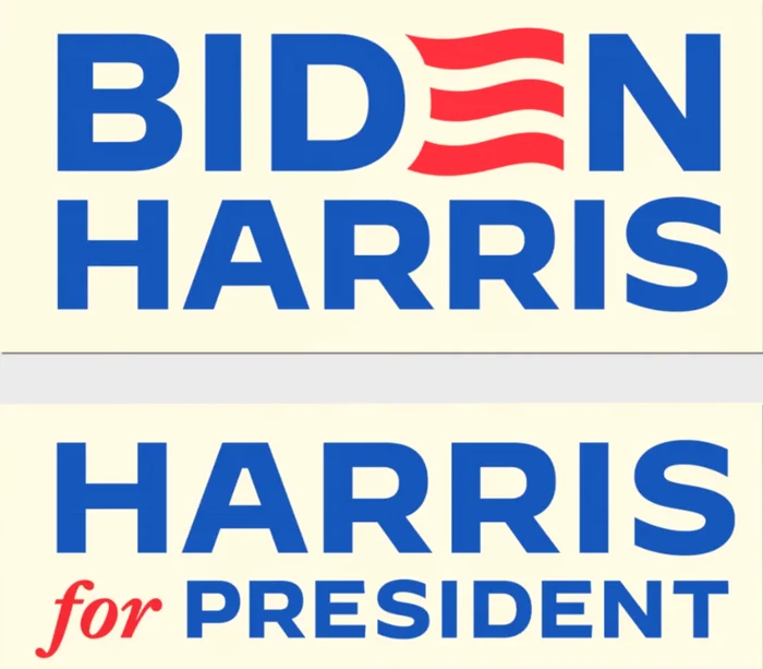 Noul logo a păstrat multe dintre caracteristicile vechii campanii comune Biden-Harris