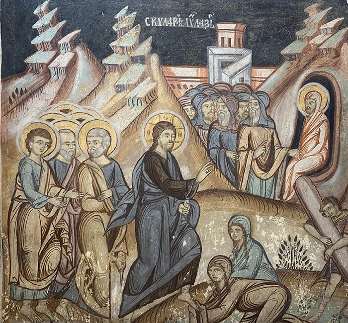 Învierea lui Lazăr (icoană murală din anul 1724)
