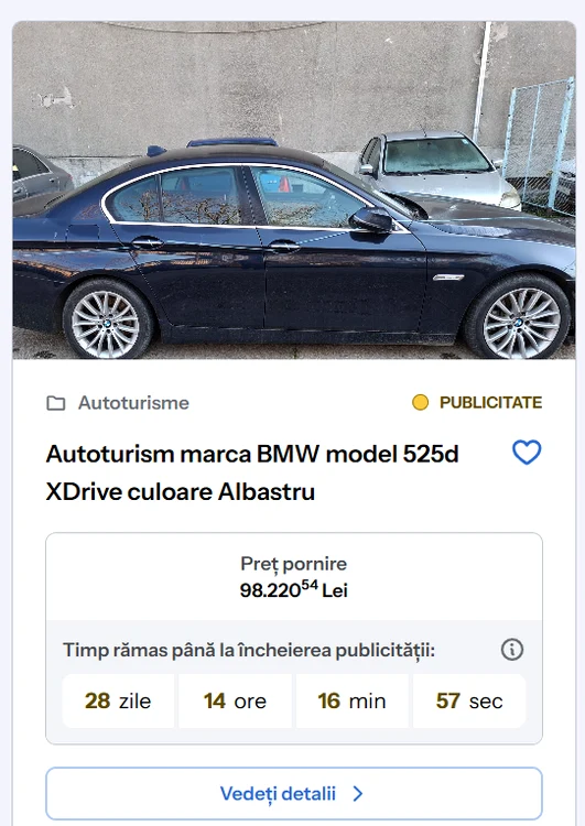 BMW scos la licitaţie