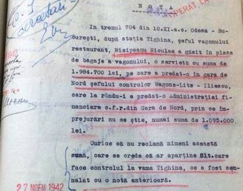 Geantă plină cu bani găsită în trenul Odesa-București, în 1942. Cum s-a evaporat jumătate din sumă pe drum