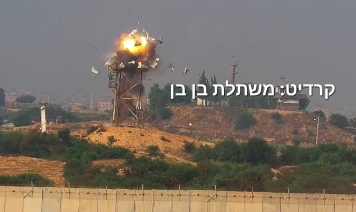 Post de observaţie Hamas din Gaza, distrus FOTO Twitter