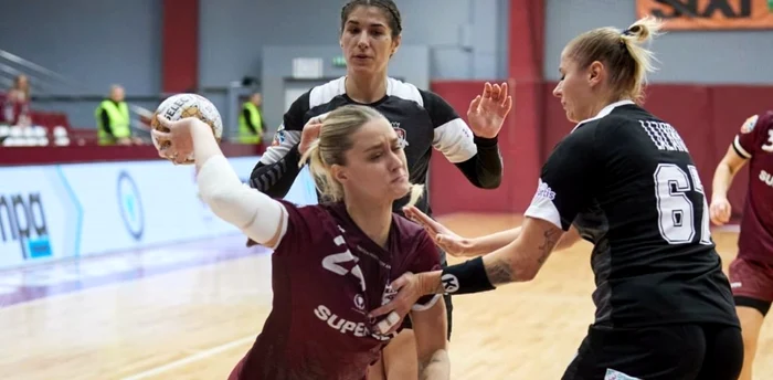Rapidistele speră să continue în Liga Campionilor. Foto Facebook Handbal Rapid București 
