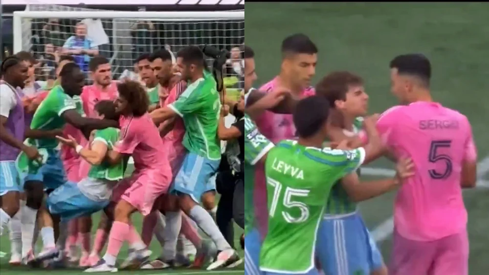 Inter Miami și-a făcut dreptate cu pumnii, după ce a pierdut finala Leagues Cup. Luis Suarez și Busquets au scuipat și au împărțit lovituri pe teren