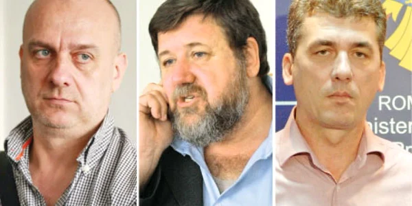 De la stânga la dreapta: Dumitru Costin,  Bogdan Hossu şi Vasile Marica