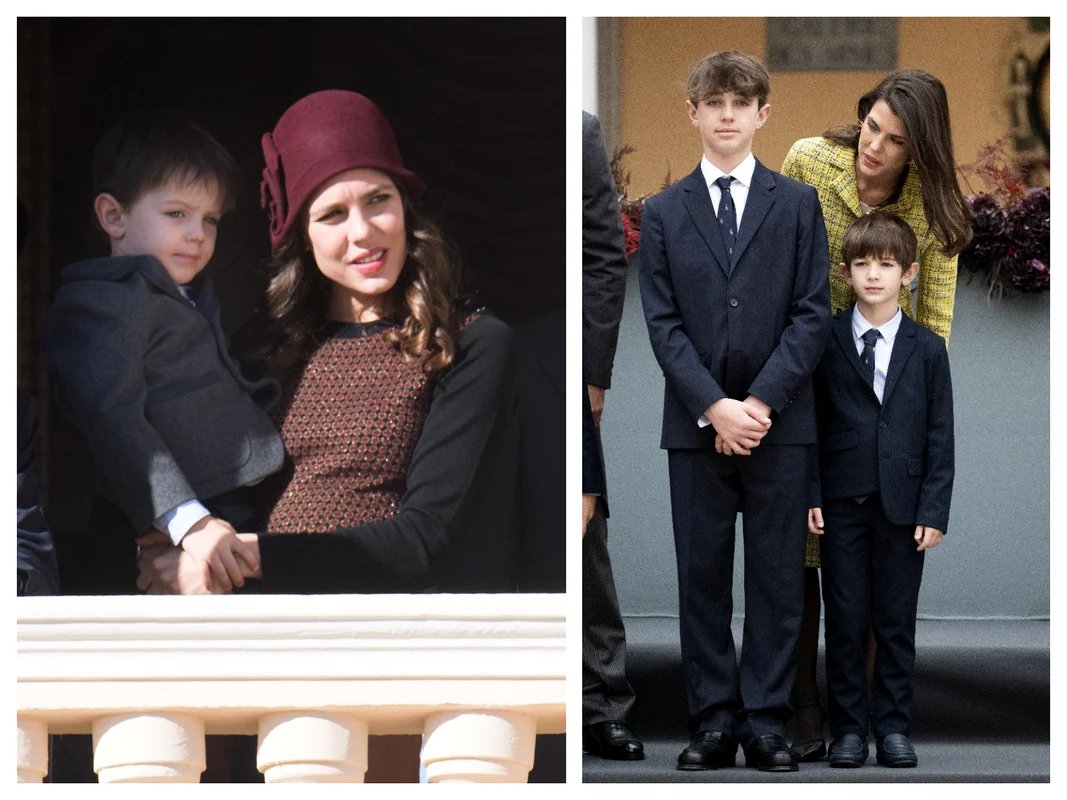Charlotte Casiraghi cu fiii săi, Raphael și micul Balthazar.