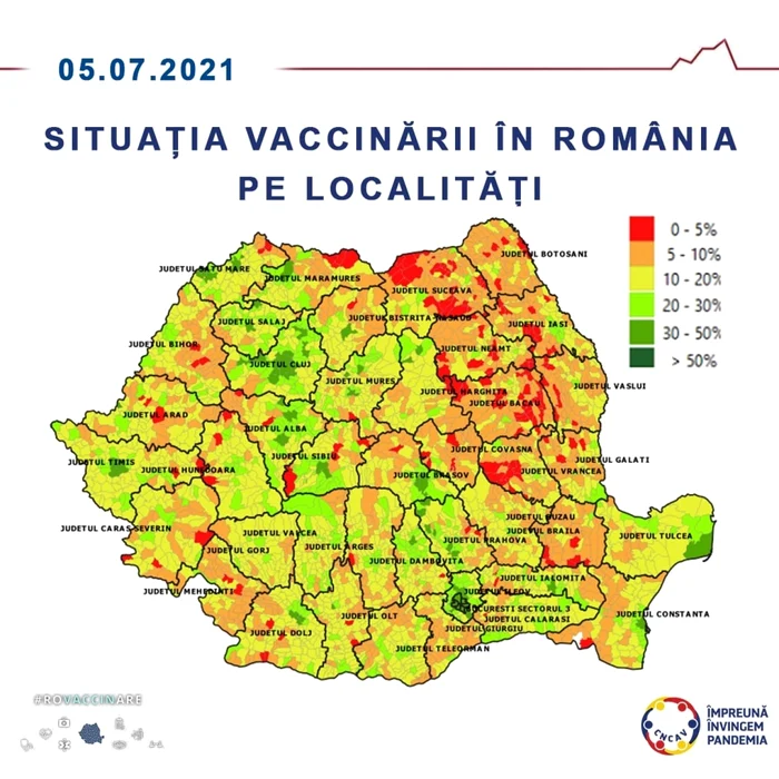 HARTA vacinării în România foto rovaccinare