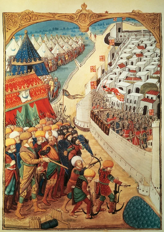 Trupele sultanului Mahomed al II-lea asediază Constantinopolul