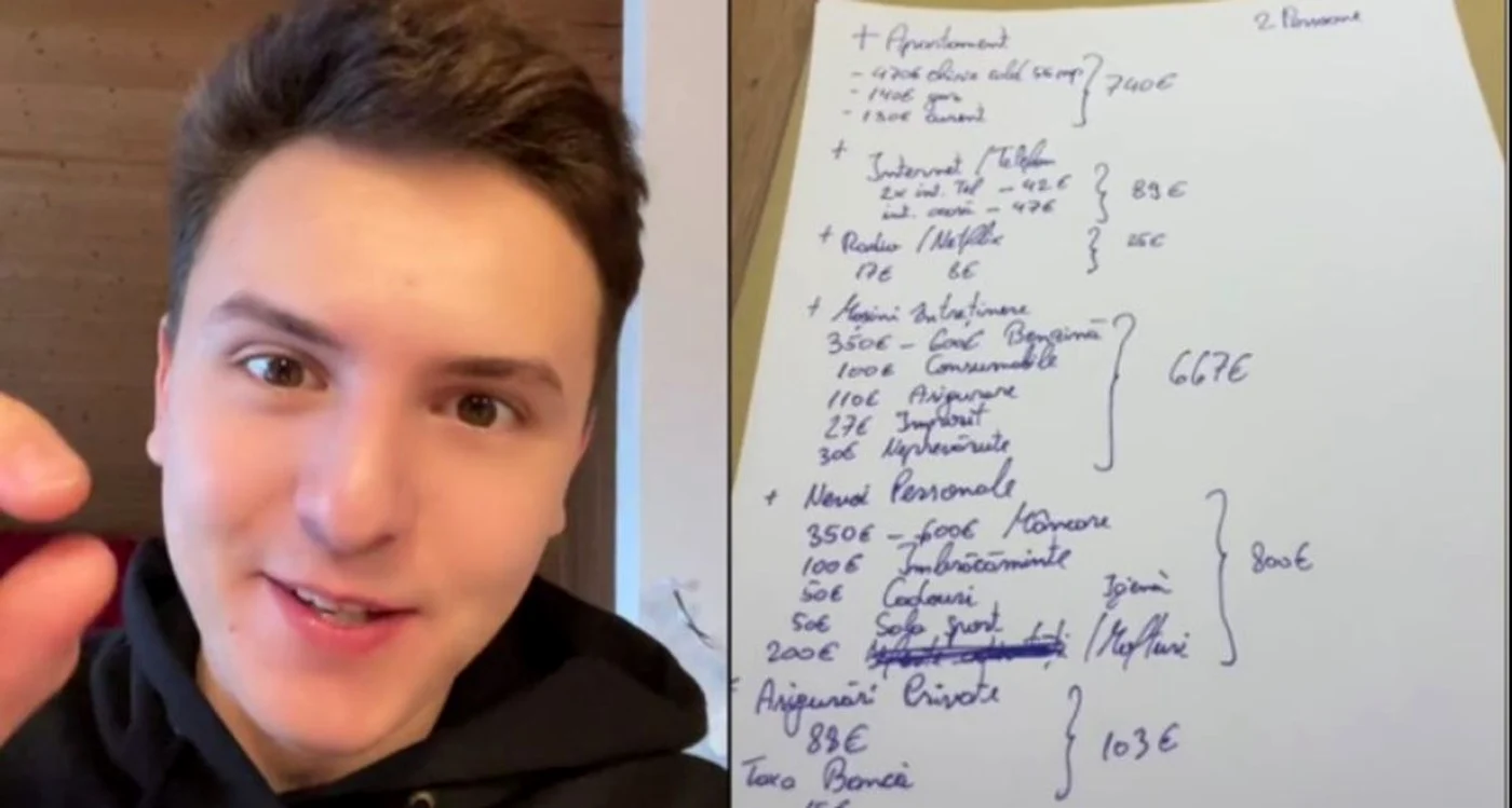 Tânărul a dezvăluit pe Tik Tok cât îl costă să trăiască în Germania / foto: captura youtube