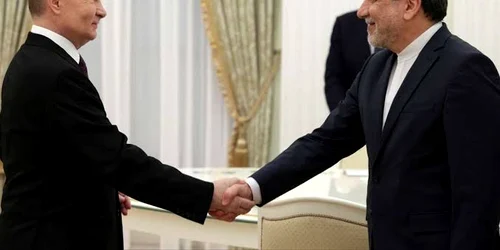 Vladimir Putin și Abbas Araghchi FOTO X /  Kazem Jalali