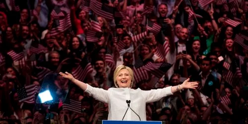 Hillary Clinton in fieful sau din BroOklyn dupa castigarea cursei democrate pentru alegerile prezidentiale FOTO AFP