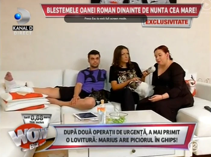 
    Oana Roman și Marius Elisei cu piciorul în ghips  