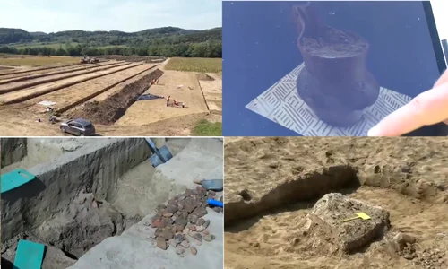 Urme ale geților descoperite pe Lotul 3 Cornetu Tigveni al Autostrăzii Sibiu Pitești Colaj