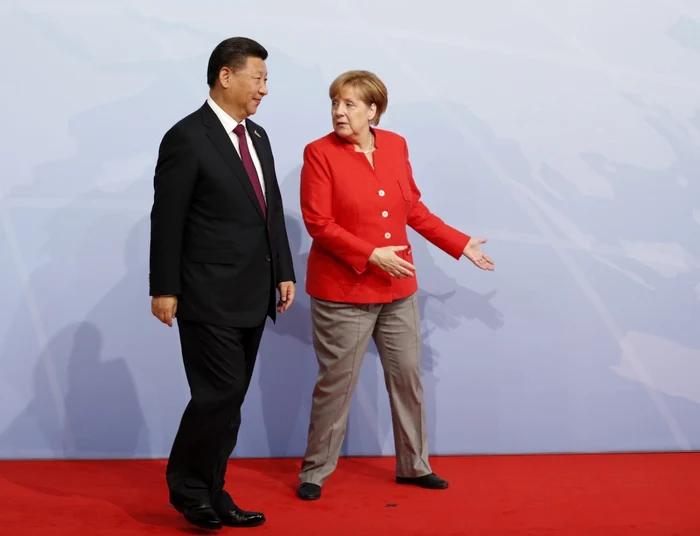 Preşedintele Chinei, Xi Jinping, şi cancelarul federal german, Angela Merkel Foto: EPA